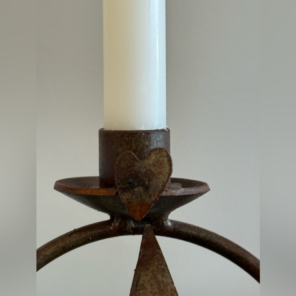 Rustic Handmade Star and Heart Candle Holder - Picture 3 of 3